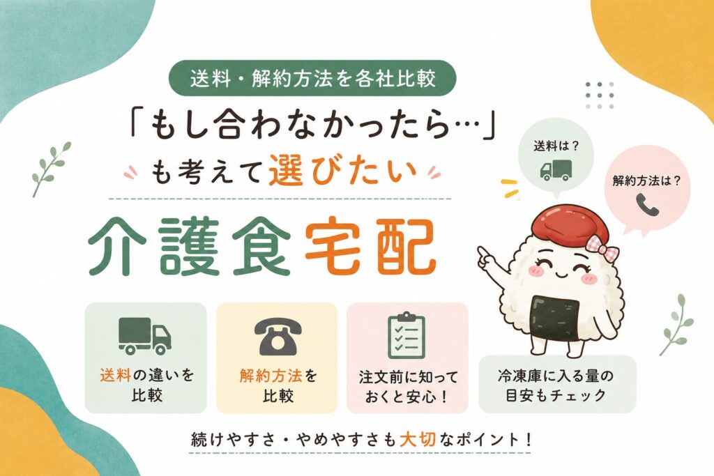 介護食宅配の送料・解約方法を各社比較