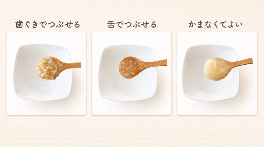 歯ぐきでつぶせる 舌でつぶせる かまなくてよい スプーン比較